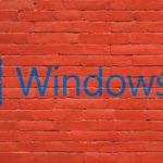 windows 10, laptop, screen, wallpaper, wall, red bricks, graffiti, logo, windows 10, windows 10, windows 10, windows 10, windows 10