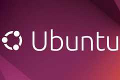 Le logo Ubuntu Linux sur un fond violet avec un peu d'orange en bas à droite
